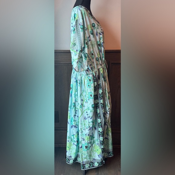 BloomChic Mint Floral drawstring waist Maxi Dress NWT 26 - Picture 5 of 8